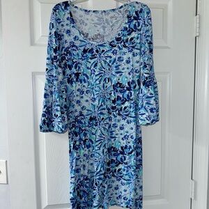 Lilly Pulitzer Carlile Blue Iris High Maintenance Blouson Sleeve Dress!
